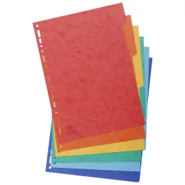 Intercalaires carte lustr&eacute;e 225 g 6 positions - A4 - Exacompta 