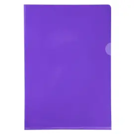 Etui carton de 100 pochettes coin PVC lisse haute r&eacute;sistance 13/100e - A4 - Violet - Exacompta 