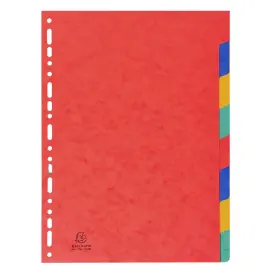 Intercalaires carte lustr&eacute;e 225 g 8 positions - A4 - Exacompta 