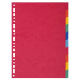 Intercalaires carte lustr&eacute;e 225g 10 positions - A4 - EXACOMPTA 