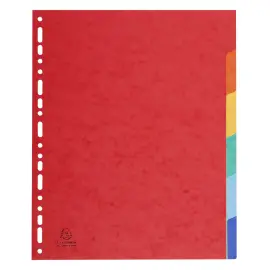 Intercalaires carte lustr&eacute;e 225 g 6 positions - A4 maxi - Exacompta 