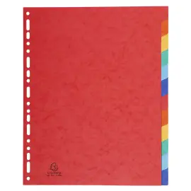 Intercalaires carte lustr&eacute;e 225g 12 positions - A4 maxi - EXACOMPTA 