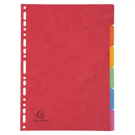 Intercalaires carte lustr&eacute;e 400g 6 positions - A4 - Couleurs assorties - EXACOMPTA 