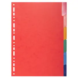 Intercalaires Carte lustr&eacute;e 225g avec onglets renforc&eacute;s - 6 positions - A4 - EXACOMPTA 