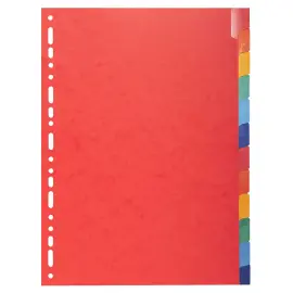 Intercalaires Carte lustr&eacute;e 225g avec onglets renforc&eacute;s - 12 positions - A4 - EXACOMPTA 