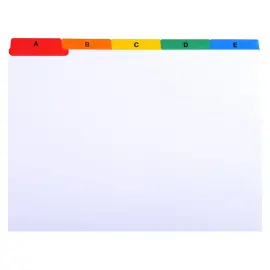 Intercalaires pour bo&icirc;te &agrave; fiches, imprim&eacute;s de A &agrave; Z carte blanche 160 g 25 compartiments- A5 - Blanc - Exacompta 