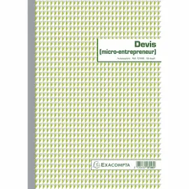 Manifold Devis Micro-entrepreneur 29,7x21cm 50 feuillets dupli autocopiants - EXACOMPTA 