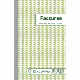 Manifold Factures 21x13,5cm 50 feuillets dupli auocopiants - EXACOMPTA 