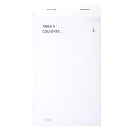 Bloc Ma&icirc;tre d'H&ocirc;tel 50 feuillets autocopiants num&eacute;rot&eacute;s en dupli - Format 9,6x17 cm - EXACOMPTA 