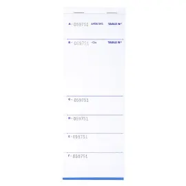 Bloc Brasserie 50 feuillets autocopiants num&eacute;rot&eacute;s en tripli - Format 9 ,6x26 cm - EXACOMPTA 