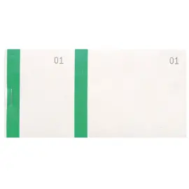 Bloc vendeur &agrave; bande couleur 100 feuillets double num&eacute;rotage - Format 6 ,6x13,5 cm - Vert - EXACOMPTA 