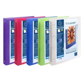 Classeur 4 anneaux 30mm polypropyl&egrave;ne chromaline 7/10e Krea Cover - A4 maxi - Couleurs assorties - EXACOMPTA 