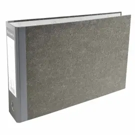 Classeur &agrave; levier papier marbre gris dos de 70mm - A4 horizontal. - Gris-dos gris - EXACOMPTA 