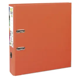 Classeur &agrave; levier Prem'Touch int&eacute;rieur et ext&eacute;rieur en polypropyl&egrave;ne - Dos 80mm - A4 maxi. - Orange - EXACOMPTA 
