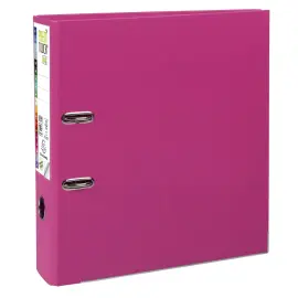Classeur &agrave; levier Prem'Touch int&eacute;rieur et ext&eacute;rieur en polypropyl&egrave;ne - Dos 80mm - A4 maxi. - Framboise - EXACOMPTA 