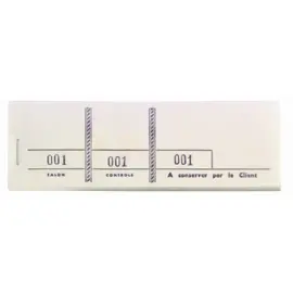 Bloc passe-partout 100 feuillets num&eacute;rot&eacute;s de 3 volets - Format 4,8x15 cm - Blanc - EXACOMPTA 