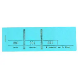 Bloc passe-partout 100 feuillets num&eacute;rot&eacute;s de 3 volets - Format 4,8x15 cm - Bleu - EXACOMPTA 