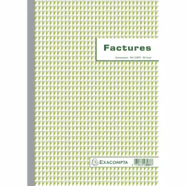 Manifold Factures avec mention TVA 29,7x21cm 50 feuillets dupli autocopiants - EXACOMPTA 