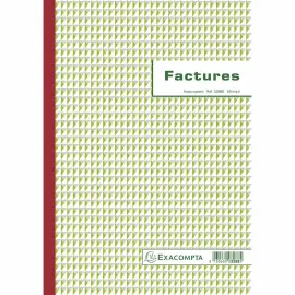 Manifold Factures avec mention TVA 29,7x21cm 50 feuillets tripli autocopiants - EXACOMPTA 