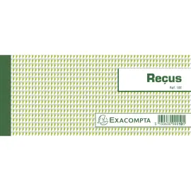Carnet &agrave; souche Re&ccedil;us 50 feuillets - Format horizontal 9x21 cm - EXACOMPTA 