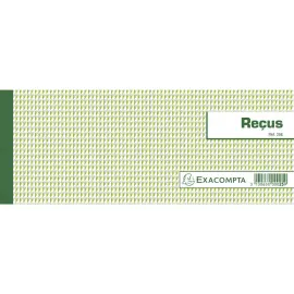 Carnet &agrave; souche "Re&ccedil;us" 50 feuillets - Format horizontal 10,5x27cm - EXACOMPTA 