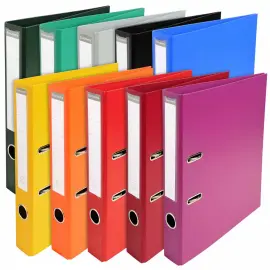 Classeur &agrave; levier PVC A4 dos de 50 mm - Couleurs assorties - Exacompta 
