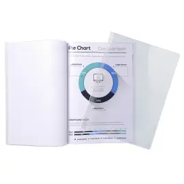 Sachet de 10 chemises de pr&eacute;sentation pour relier avec Serodo PVC lisse 20x100e - A4 - Cristal - EXACOMPTA 