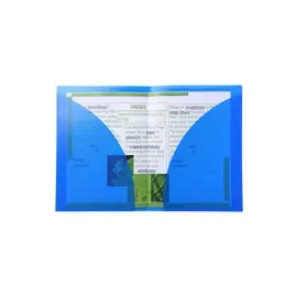 Chemise double poche polypropyl&egrave;ne semi rigide 4/10e - A4 - Bleu - EXACOMPTA 
