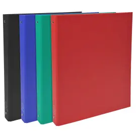 Classeur rembord&eacute; polypropyl&egrave;ne 4 anneaux 30mm - A4 - Couleurs assorties - EXACOMPTA 