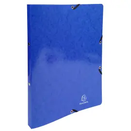 Classeur &agrave; &eacute;lastiques 2 anneaux 15mm Iderama - A4 - Bleu fonc&eacute; - EXACOMPTA 