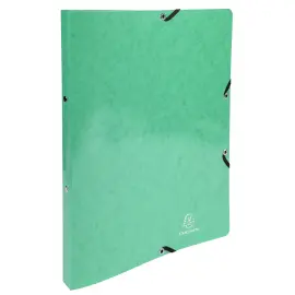 Classeur &agrave; &eacute;lastiques 2 anneaux 15mm Iderama - A4 - Vert fonc&eacute; - EXACOMPTA 