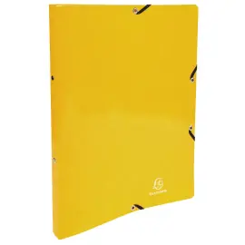 Classeur &agrave; &eacute;lastiques 2 anneaux 15mm Iderama - A4 - Jaune - EXACOMPTA 