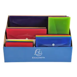 Pr&eacute;sentoir de 60 pochettes pression Iderama polypropyl&egrave;ne - Couleurs assorties - EXACOMPTA 