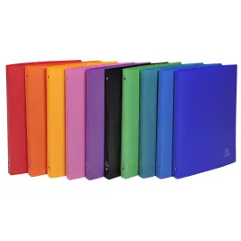 Classeur 4 anneaux 15mm polypropyl&egrave;ne OPAK - A4 - Couleurs assorties - EXACOMPTA 