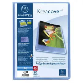 Prot&egrave;ge-documents en polypropyl&egrave;ne semi rigide Kreacover&reg; Chromaline 40 vues - A4 - Bleu - EXACOMPTA 