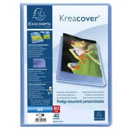 Prot&egrave;ge-documents en polypropyl&egrave;ne semi rigide Kreacover&reg; Chromaline 120 vues - A4 - Bleu - EXACOMPTA 
