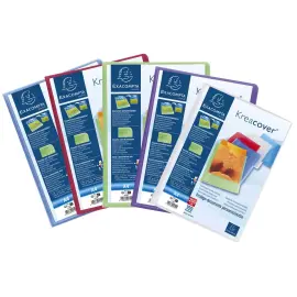 Prot&egrave;ge-documents en polypropyl&egrave;ne semi-rigide KreaCover&reg; Chromaline 200 vues - A4 - Couleurs assorties - EXACOMPTA 