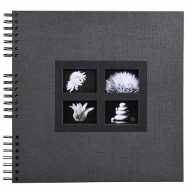Album photos &agrave; spirales 60 pages noires Passion - 32x32 cm - Noir - EXACOMPTA 