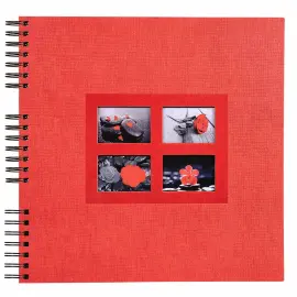 Album photos &agrave; spirales 60 pages noires Passion - 32x32 cm - Rouge - EXACOMPTA 