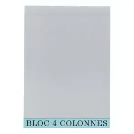 Bloc de contr&ocirc;le comptable 29,7x21cm - 4 colonnes - 70 feuillets - Gris - EXACOMPTA 
