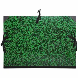 Carton &agrave; dessin Annonay avec rubans 26x33 cm - Pour formats A4 et 24x32 cm - Vert - EXACOMPTA 