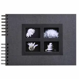 Album photos &agrave; spirales 50 pages noires Passion - 32x22 cm - Noir - EXACOMPTA 
