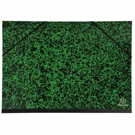Carton &agrave; dessin Annonay avec &eacute;lastiques 32x45 cm - Pour format A3 - Vert - EXACOMPTA 