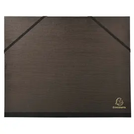 Carton &agrave; dessin kraft noir vernis avec &eacute;lastiques 26x33 cm - Pour formats A4 et 24x32 cm - Noir - EXACOMPTA 