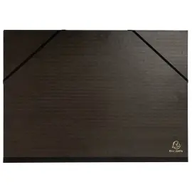 Carton &agrave; dessin kraft noir vernis avec &eacute;lastiques et 3 rabats 32x45 cm - Pour format A3 - Noir - EXACOMPTA 