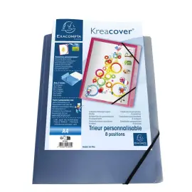 Trieur polypropyl&egrave;ne 3 rabats Krea Cover 8 compartiments - Couleurs assorties - EXACOMPTA 