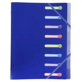 Trieur polypropyl&egrave;ne 3 rabats 8 compartiments OPAK - Couleurs assorties - EXACOMPTA 