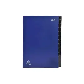 Trieur rigide Economique Ordonator 24 compartiments alphab&eacute;tiques- 24x34cm - Bleu - EXACOMPTA 