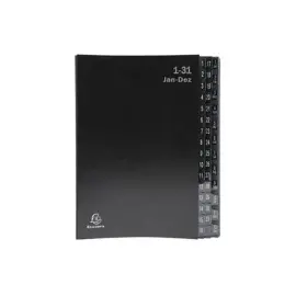 Trieur rigide Economique Ordonator 32 compartiments alphanum&eacute;riques - 24x34cm - Noir - EXACOMPTA 