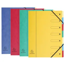 Trieur Harmonika fen&ecirc;tres imprim&eacute;es Nature Future carte lustr&eacute;e 7 compartiments - Couleurs assorties - EXACOMPTA 